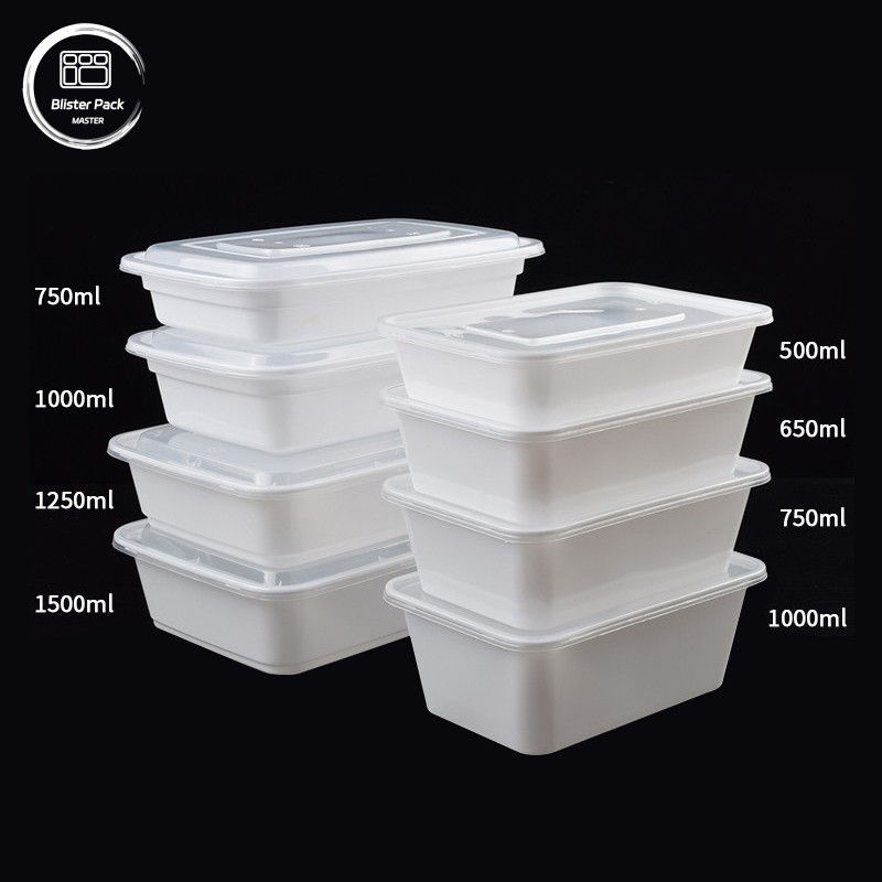 جعبه ی پلاستیکی یکبار مصرفی با پوشش مایکروویو 500ml تا 1500ml