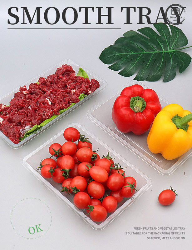 سینی شفاف یکبار مصرف میوه و سبزیجات بسته بندی پلاستیکی سطح پایین برای محصولات تازه