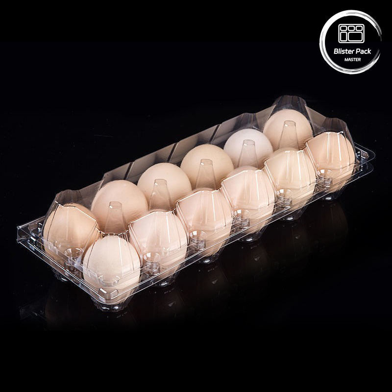 سینی پر از تاول های تخم مرغ PET با 12 شکاف و یکبار مصرف