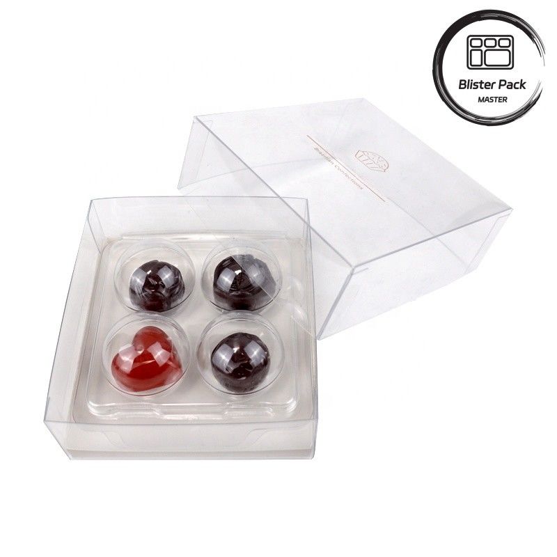 جعبه هدیه پلاستیکی شفاف عمده فروشی برای 4, 8, 15, 30 ترفول شکلات بسته بندی شفاف PET با کیفیت بالا