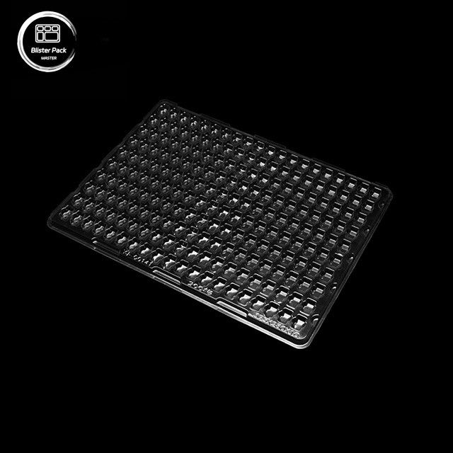 سینی خلاء PET 200-Grid برای قطعات الکترونیکی کوچک، بسته بندی سفارشی ضد ایستاتیک