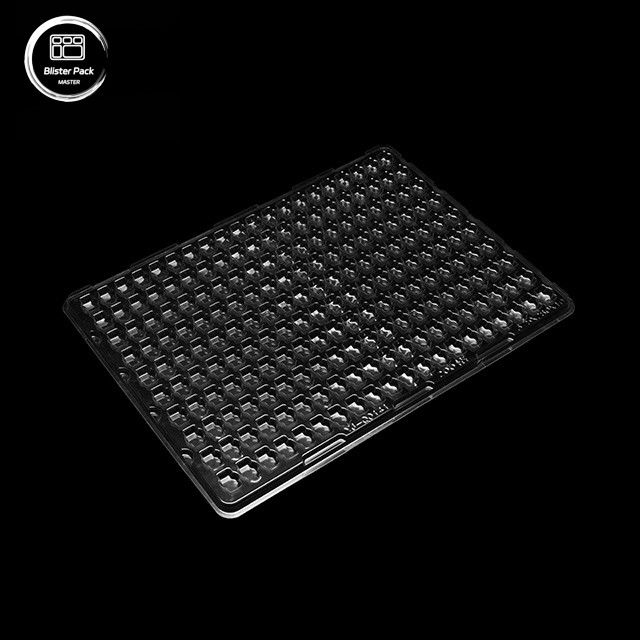 سینی خلاء PET 200-Grid برای قطعات الکترونیکی کوچک، بسته بندی سفارشی ضد ایستاتیک