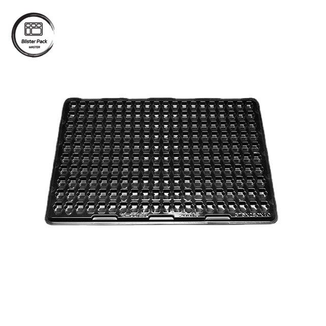 سینی خلاء PET 200-Grid برای قطعات الکترونیکی کوچک، بسته بندی سفارشی ضد ایستاتیک