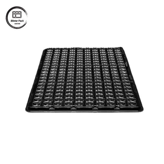 سینی خلاء PET 200-Grid برای قطعات الکترونیکی کوچک، بسته بندی سفارشی ضد ایستاتیک