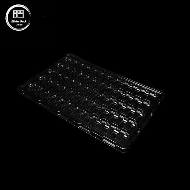 سینی پلاستیکی شفاف ضد ایستاتیک شکل داده شده با خلاء، بسته بندی 60 شبکه ای برای محصولات الکترونیکی کوچک